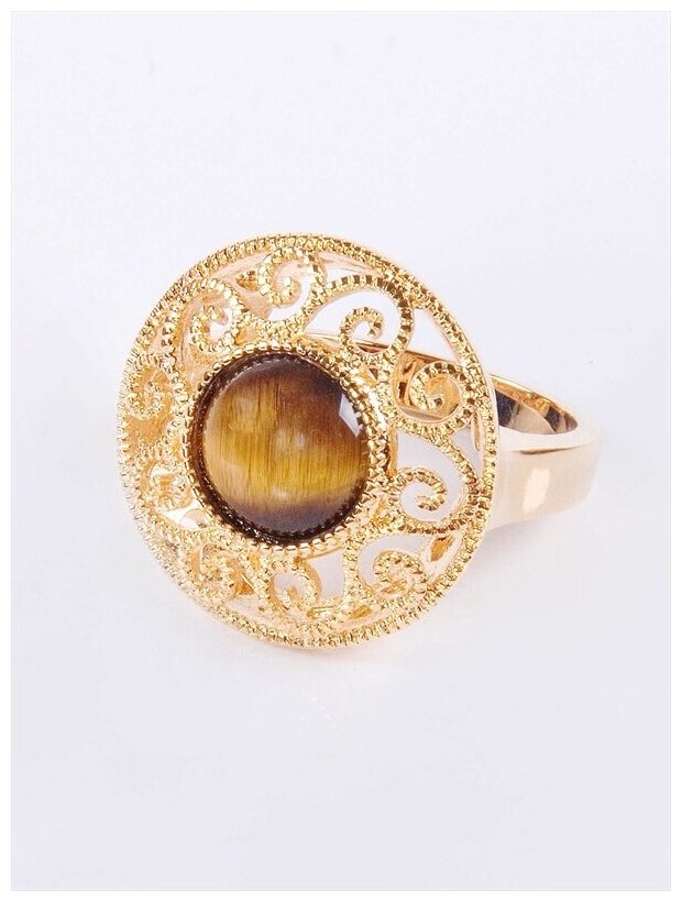 Кольцо помолвочное Lotus Jewelry, тигровый глаз
