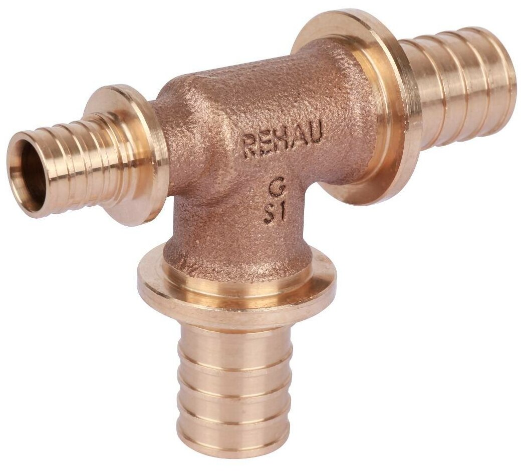 Platinum RX 13777401001 Тройник с уменьшенным боковым проходом (2 x 25 мм, 16 мм, бронза) REHAU - фото №3
