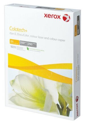 Бумага XEROX COLOTECH PLUS, А4, 200 г/м2, 250 л, для полноцветной лазерной печати, А++, Австрия, 170% (CIE), 003R97967