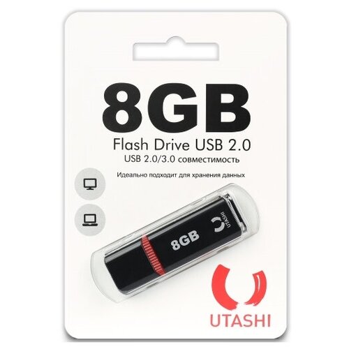 USB-флешка Utashi Flash Drive 8GB Haya Black