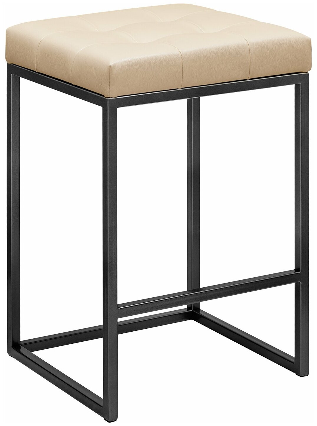 Стул полубарный SOHO, черный, экокожа Light Beige — фото 1