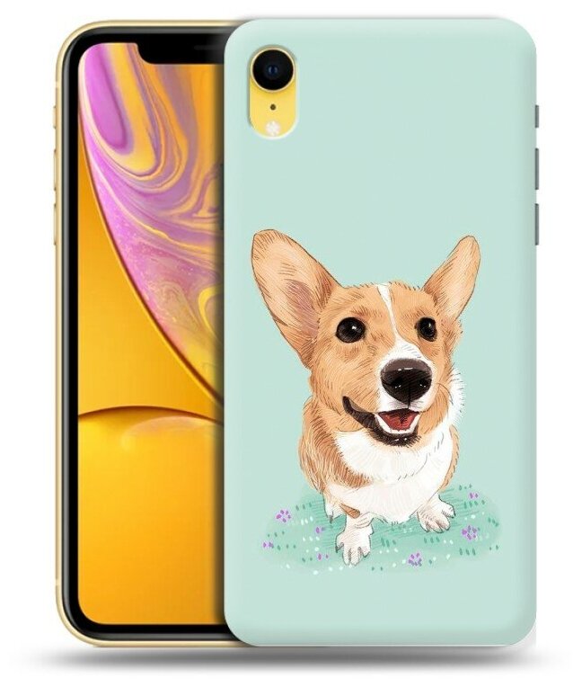 Дизайнерский силиконовый чехол для Айфон XR / Iphone Xr Корги