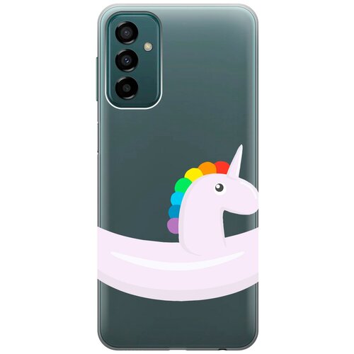 Силиконовый чехол с принтом Unicorn Swim Ring для Samsung Galaxy M23 5G / Самсунг М23 5г силиконовый чехол с принтом unicorn and candy для samsung galaxy m23 5g самсунг м23 5г