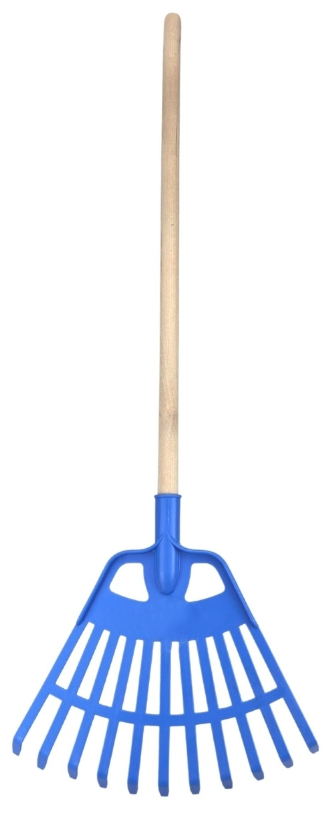 Грабли веерные, с деревянной ручкой, детский садовый инструмент, игровой набор из 2 граблей для мальчиков, для девочек - фотография № 2