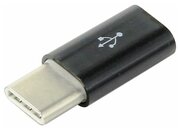 Адаптер USB2.0 Cm-microBf KS-294Black насадка на microUSB кабель