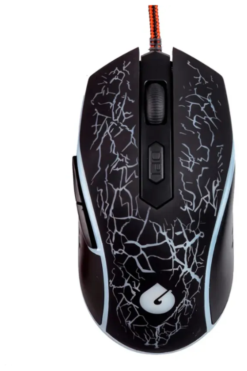 Игровая мышь проводная Gaming Mouse G6 черная с подсветкой , мгновенный отклик , 6 кнопок , длина 1,5 метра , провод в оплетке