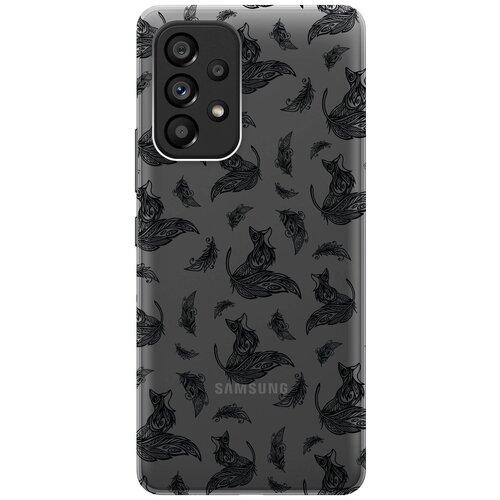 Силиконовый чехол с принтом Foxes and feathers для Samsung Galaxy A53 5G / Самсунг А53 5Г силиконовый чехол на samsung galaxy a53 5g самсунг а53 5г silky touch premium с принтом infinity w темно зеленый