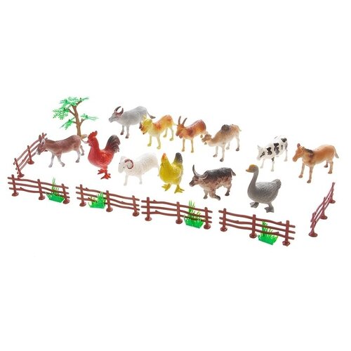 Набор животных «Моя ферма», 12 фигурок, с аксессуарами набор фигурок животных кнр моя ферма с аксессуарами 12 фигурок 800