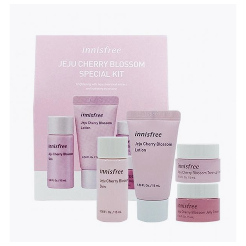 Набор миниатюр увлажняющих для яркости кожи INNISFREE Jeju Cherry Blossom Special Kit 4pcs