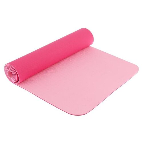 Коврик для йоги ТероПром 5243894 183 х 61 х 0,6 см, двухцветный, цвет розовый