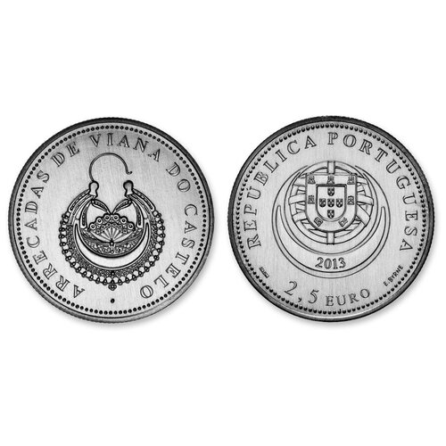 Монета 2,5 евро Серьги Виан-ду-Каштелу. Португалия, 2013 г. в. Состояние UNC (из мешка)
