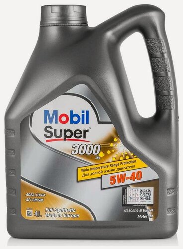 Изображение товара Масло моторное MOBIL SUPER 3000Х1 5W40 синтетика 4 л 152566
