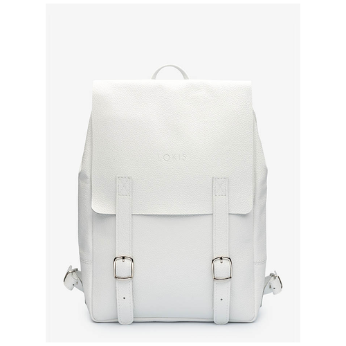 Белый кожаный рюкзак с отделением для ноутбука