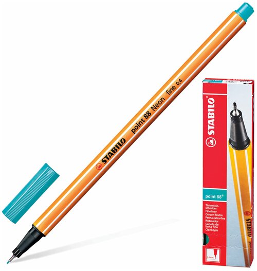 Ручка капиллярная Stabilo Point 88 (0.4мм) голубовато-бирюзовая, 10шт. (88/51)