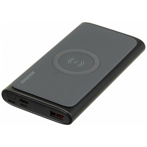 Внешний аккумулятор Digma DGPQ10G 10000mAh 3A QC PD 20W 1xUSB беспроводная зарядка серый DGPQ10G22CGY 209000₽