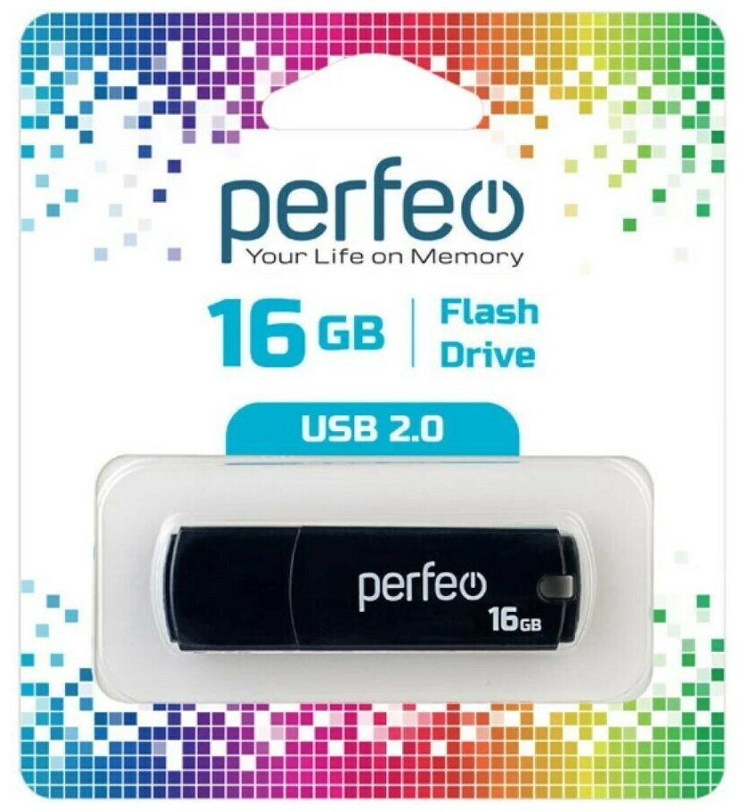 USB Флеш-накопитель USB накопитель Perfeo USB 16GB C05 Black