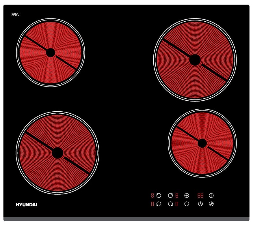 Варочные поверхности Hyundai HHE 6460 BG