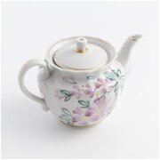 Чайник заварочный, украшенный цветочным декором, фарфор
