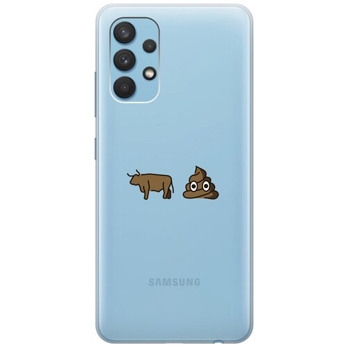 Силиконовый чехол с принтом Bull Shit для Samsung Galaxy A32 / Самсунг А32 матовый чехол bull shit для samsung galaxy a32 самсунг а32 с 3d эффектом черный