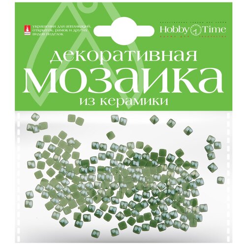 Мозаика декоративная из керамики, цвет: зеленый, 200 штук