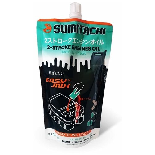 Моторное масло SUMITACHI Не подлежит классификации по SAE Полусинтетическое 0,240 л для двухтактных лодочных моторов TC-W3