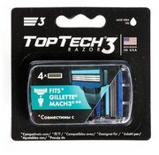 Сменные кассеты для бритья Toptech Razor 3 лезвия, 4 шт