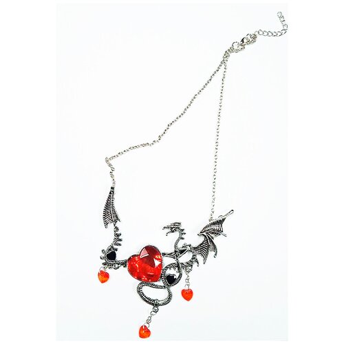 Стильная модная подвеска - ожерелье Серебряный дракон в готическом стиле арт 2