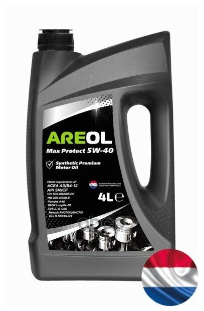 AREOL Areol Max Protect 5w-40 (4l)_масло Моторное! Синт Acea A3/B4, Api Sn/Cf, Vw 502.00/505.00, Mb 229.3