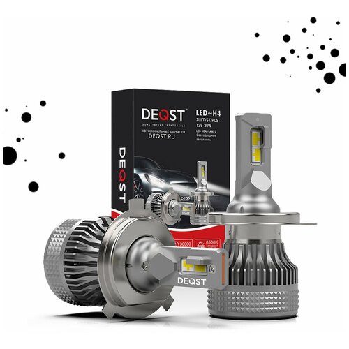 Светодиодная лампа H4 DEQST 6500K 3600lm led к-т 2шт DEQST233001