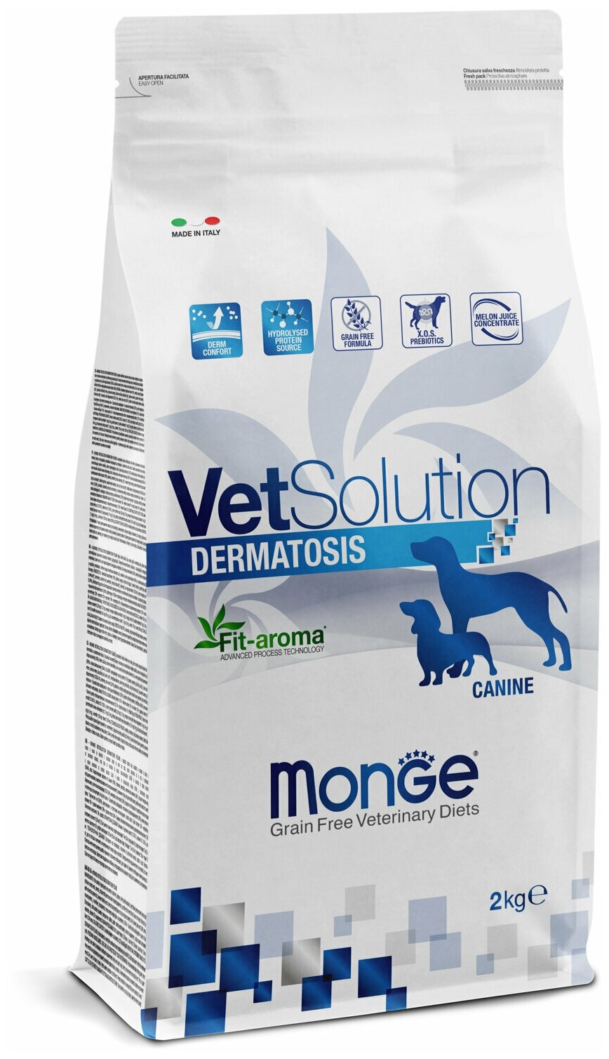 Сухой корм для собак Monge VetSolution Dermatosis, беззерновой 2 кг