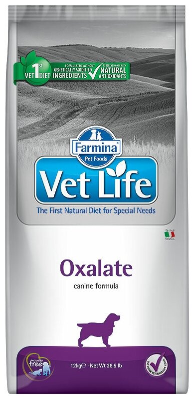Корм Farmina Vet Life Oxalate для собак при МКБ оксалатного типа, 12 кг