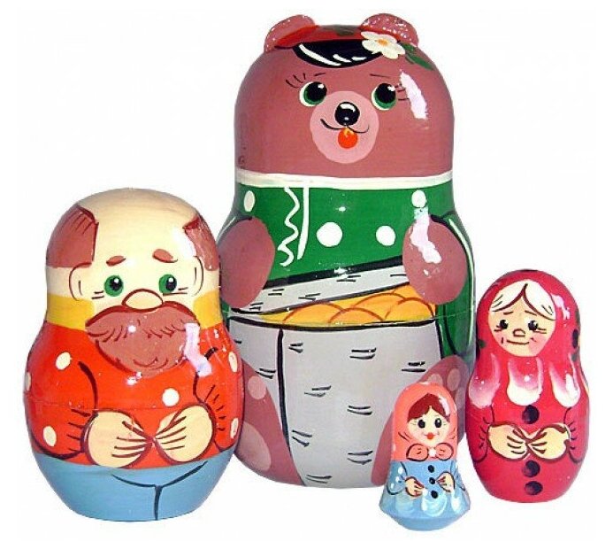 Русские народные игрушки РНИ Матрёшка Маша и Медведь 4 в 1 арт. Р45/745 с 3 лет