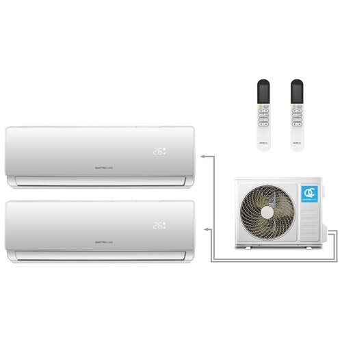 Мульти сплит-система на 2 комнаты QUATTROCLIMA QN-FM14UA + QV-FM07WA*2шт. (20 м2 + 20м2)