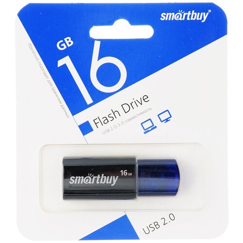 Флеш-накопитель USB 16GB Smart Buy Click чёрный флэш накопитель usb 8 гб smart buy fashion 3 0 черный 1 шт