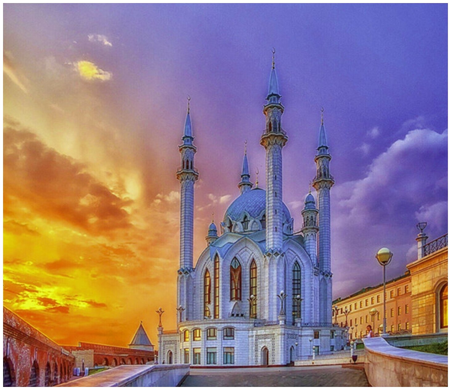 Алмазная мозаика на холсте с подрамником 9D (картина стразами) 40х50 Мечеть Кул Шариф (Казань)
