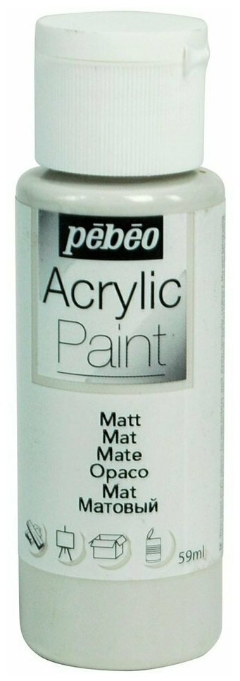 Краски акриловые PEBEO Acrylic Paint декоративная матовая 59 мл 097818 серый бетон
