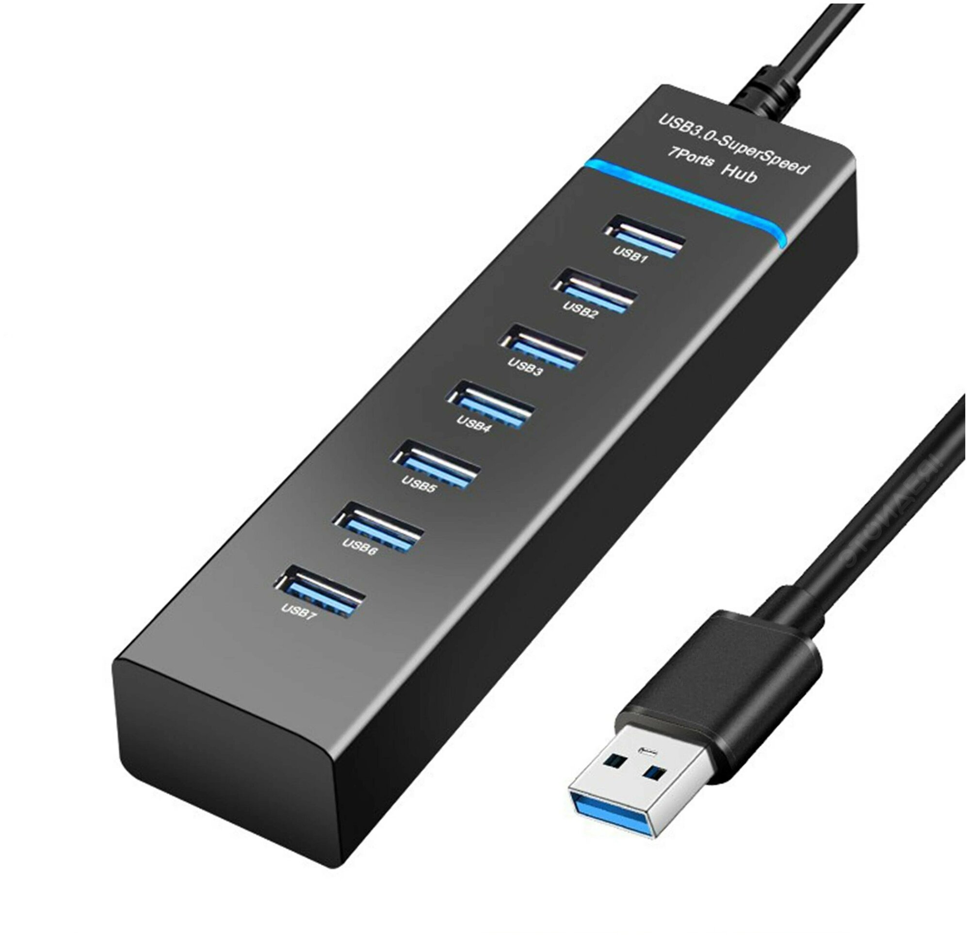 USB Hub разветвитель 7 портов USB 3.0 5 Гбит/с (USB концентратор)