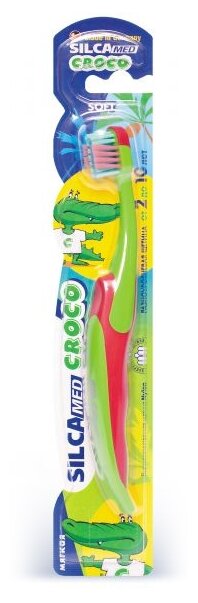 Зубная щетка SILCA CROCO 2-10 лет, зеленый