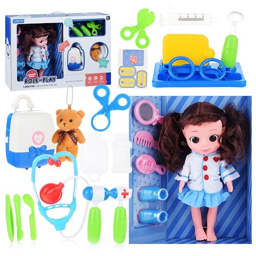 Кукла 339-5C с набором доктора, в коробке кукла алина с чайным набором в в коробке