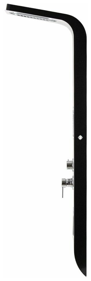 GFmark 5508, Душевая панель (тропический душ с двумя лейками белая с чёрным эмаль, корпус из нержавеющей стали) - фотография № 3