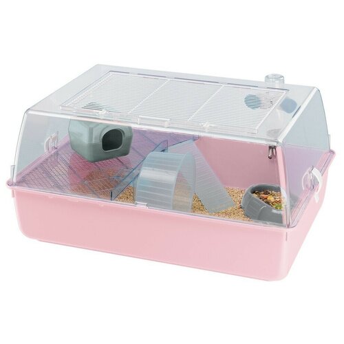 Клетка для хомяков Mini Duna Hamster 55х39х27 см (цвета розовый, синий и серый) ferplast клетка mini duna для хомяков 55 39 27 см цвет розовый