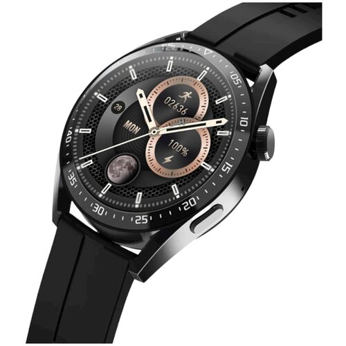 Умные смарт часы круглые GENERATION HIGH-QUALITY TOUCH Smart Watch iOSAndroid Голосовое управление NFC беспроводная зарядка Черный 245600₽