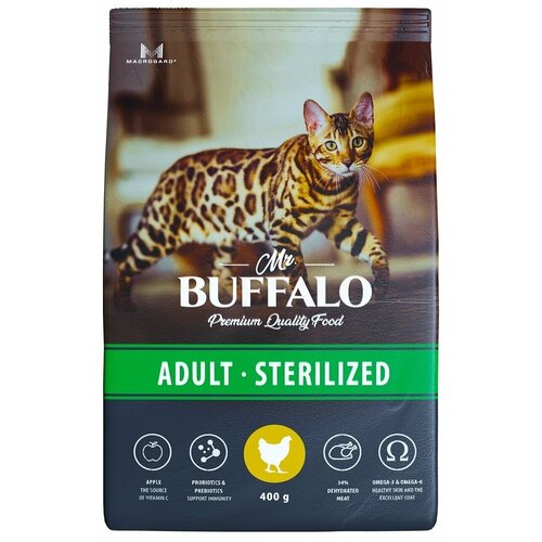 Корм сухой Mr.Buffalo ADULT STERILIZED сух.д/кошек Курица 400г