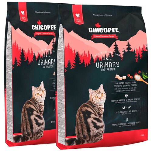 CHICOPEE HOLISTIC NATURE LINE CAT ADULT URINARY для взрослых кошек при мочекаменной болезни (8 + 8 кг)