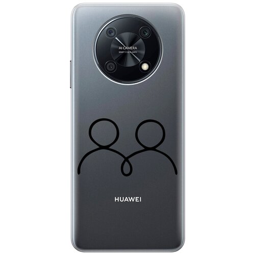 Силиконовый чехол на Huawei nova Y90, Хуавей Нова У90 с 3D принтом Couple Lines прозрачный силиконовый чехол на huawei nova y90 хуавей нова у90 с 3d принтом couple lines прозрачный