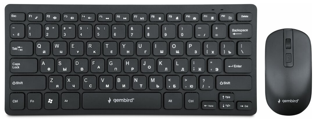 Клавиатура + мышь Gembird KBS-9100, беспроводная, USB, черный