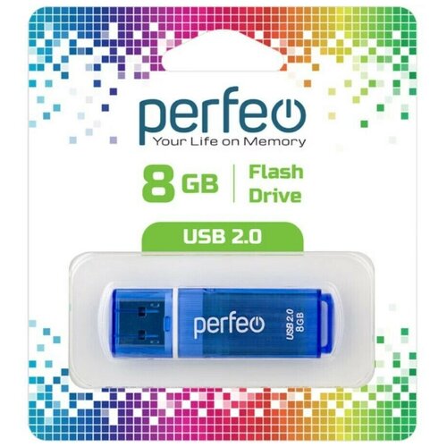 USB Флеш-накопитель USB накопитель Perfeo 8GB C13 Blue