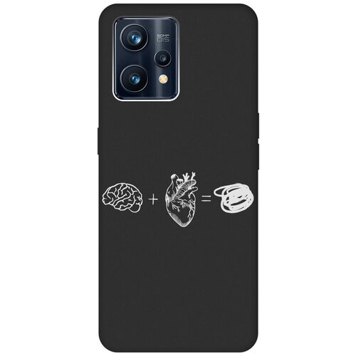 Матовый Soft Touch силиконовый чехол на Realme 9 Pro+, Рилми 9 Про+ с 3D принтом Brain Plus Heart W черный матовый soft touch силиконовый чехол на realme 9 рилми 9 с 3d принтом brain off w черный