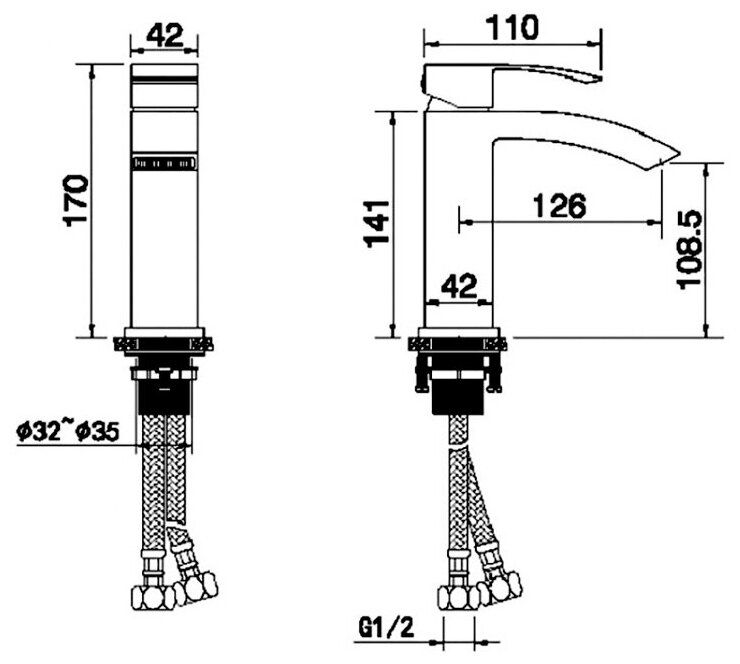 Смеситель для раковины Grocenberg GB2007 белый/хром — фото 1
