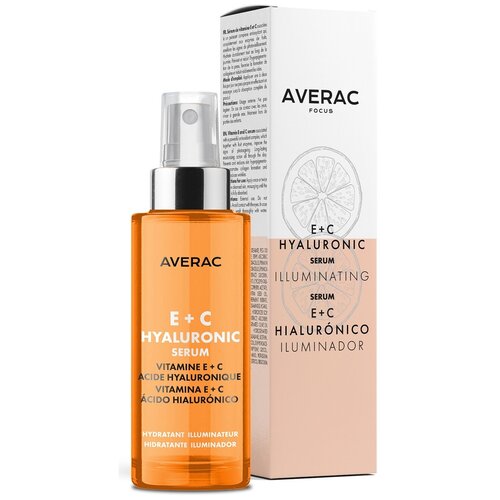 Гиалуроновая сыворотка для лица AVERAC с Витаминами С + Е, антивозрастная, антиоксидантная с фруктовыми энзимами